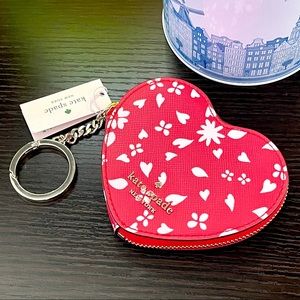 NEW✨Kate Spade Heart Coin Purse Bag Key Fob